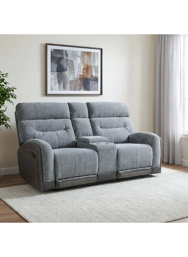Danube Home Holden 2 Seater Fabric Recliner Sofa (Grey, 150 cm) Premium Living Room Furniture q3m1u