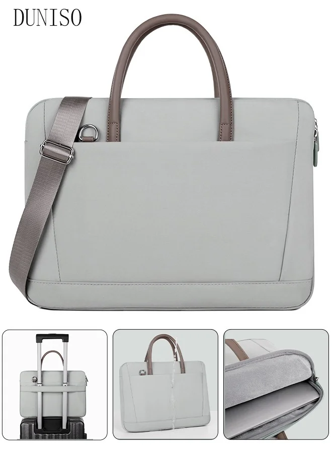 DUNISO 14 Inch Laptop Bag Premium Water-Resistant Business Briefcase Lightweight Messenger Shoulder Bag for Men and Women (Solid, 35 cm) 8ioyf
