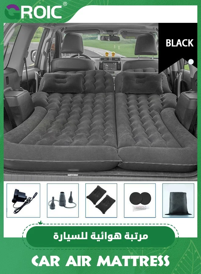 GROIC 3-in-1 SUV Air Mattress with Electric Pump, Portable Inflatable Camping Bed for Car, MPV, and RV (Twin Size, Grey) rpg2b