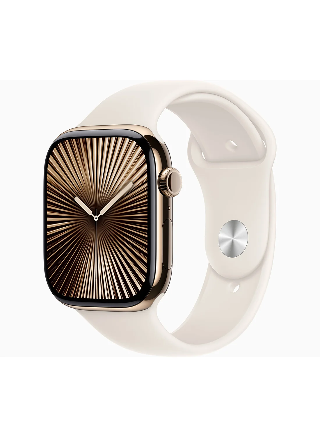 Premium Smart GPS Cellular Smartwatch (Gold Titanium Case, Starlight Sport Band, 46 mm) k7twm