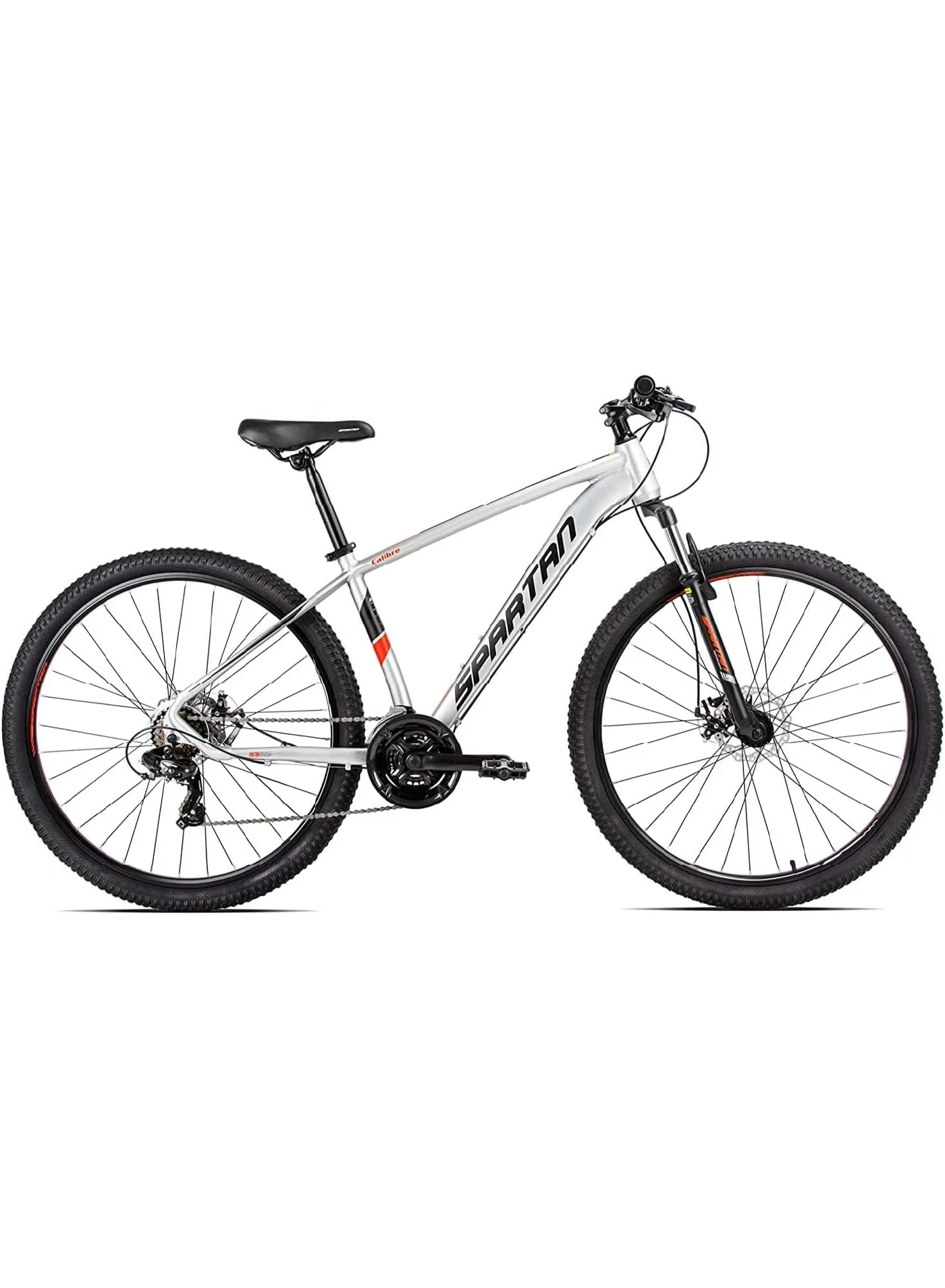 Spartan Hardtail Mountain Bike 27.5-Inch Wheel 18-Speed Alloy Frame (Satin Silver, 27.5-Inch) ez95a