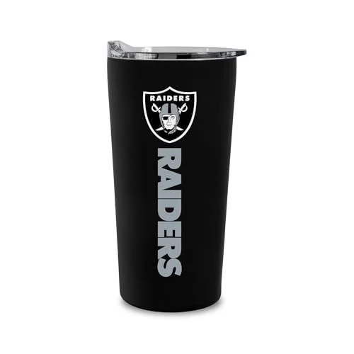 Rico Industries Las Vegas Raiders Football Tumbler Premium Soft Touch Easy Grip (530 mL) uwtat