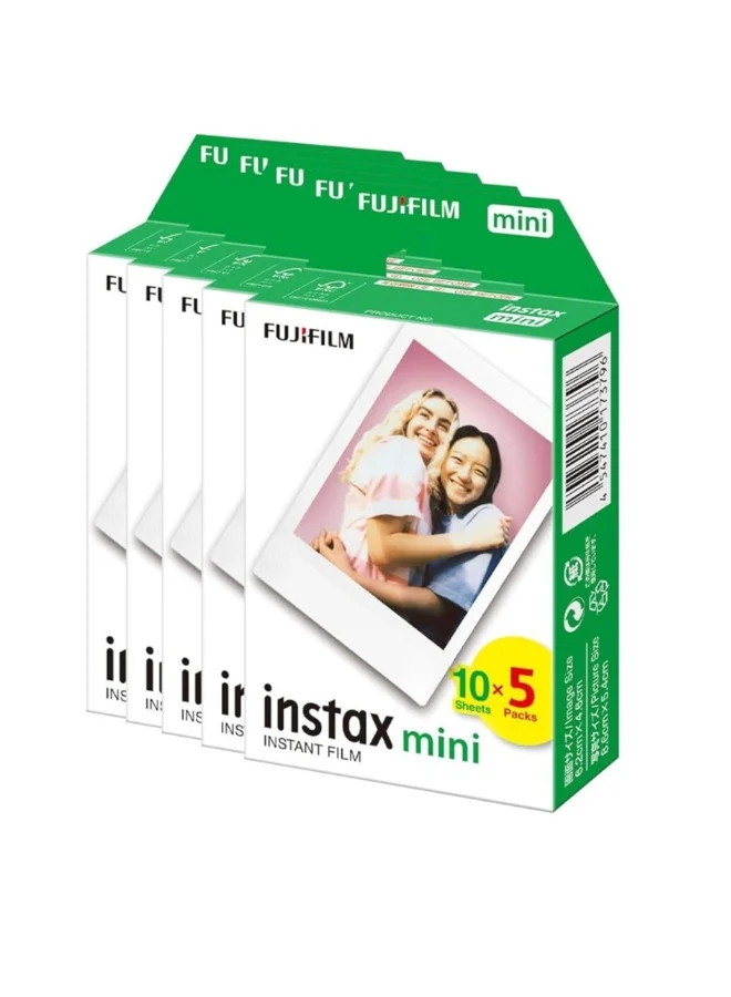 Premium Instant Camera Film Sheets for Mini Series (White, 50 Sheets) bov7f