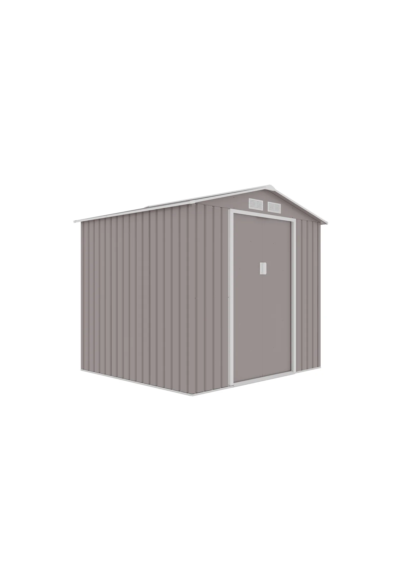 Divona Skylight Metal Garden Storage Shed (Heavy Duty Galvanized Steel, Apex Roof, Lockable Sliding Doors, 213 x 183 cm) pkc0g