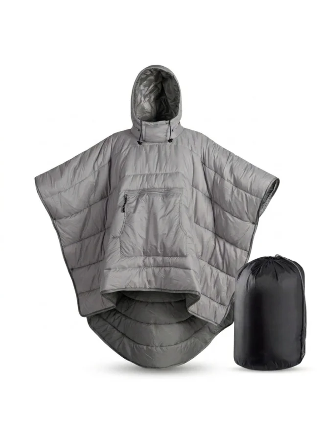 Adventure Lab 3-in-1 Wearable Camping Poncho Sleeping Bag, Thermal Hooded Cloak & Outdoor Blanket (Water-Resistant Nylon, One Size) qokin