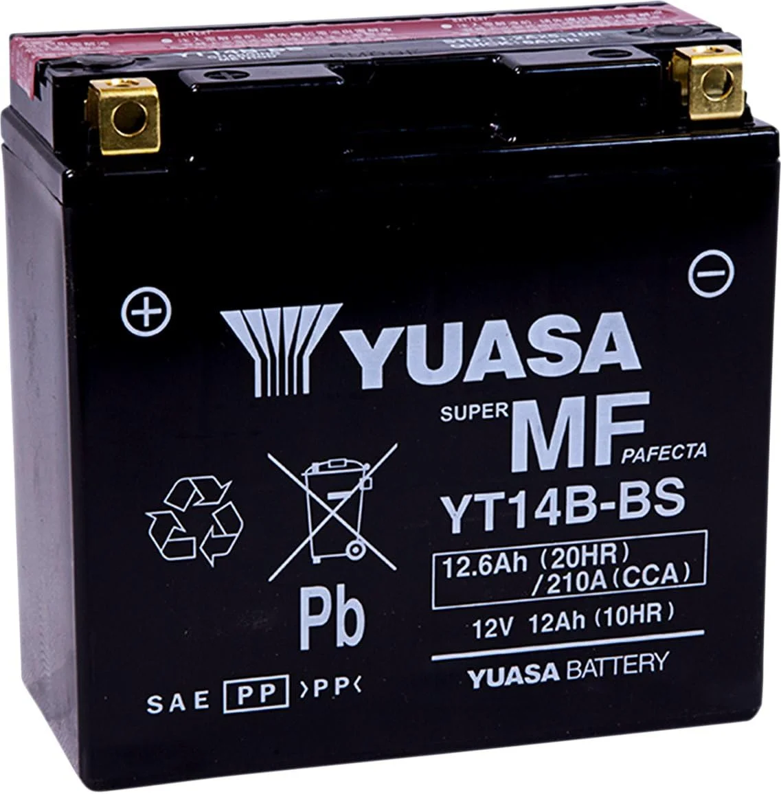 Premium AGM Motorcycle Battery YT14B-BS Maintenance-Free Sealed Lead Acid Power Cell (12V) 55g5h