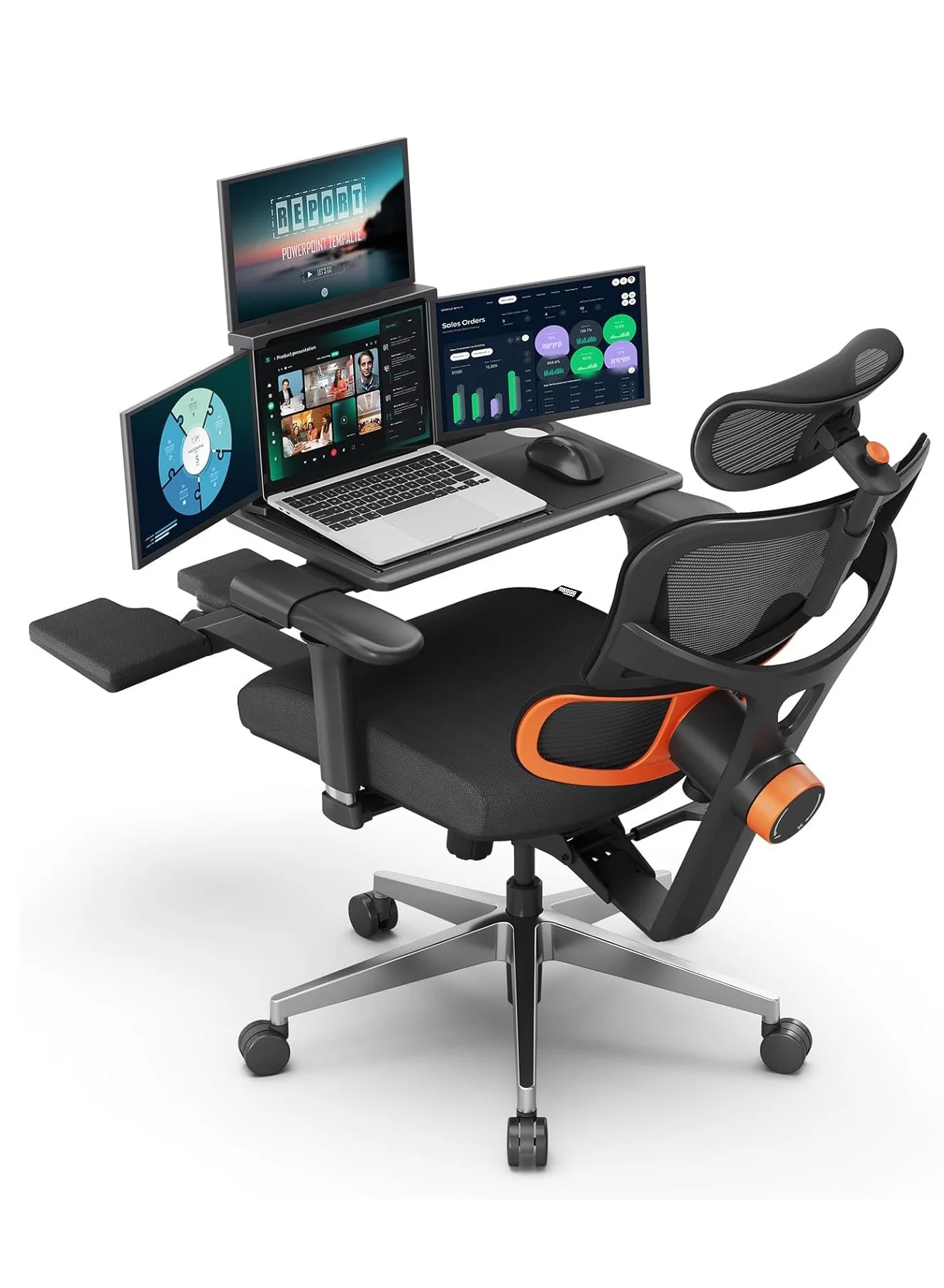DROGO Ergonomic Office Chair with Adaptive Lumbar Support and 4D Armrest, High Back Computer Chair for Home and Office (Black) yo8j4