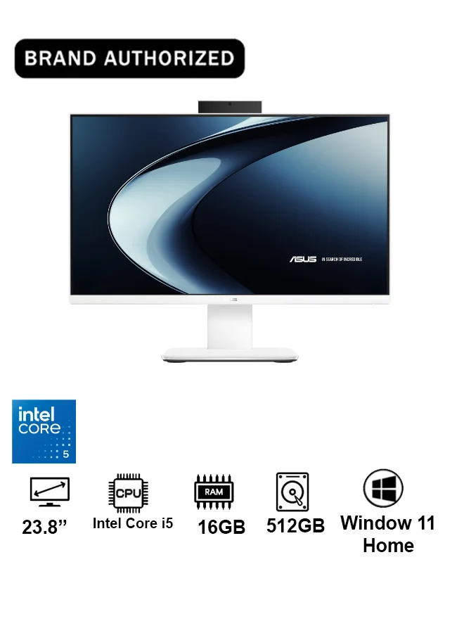 Premium All-in-One Desktop PC 23.8-Inch FHD Display (Intel Core 5, 16GB RAM, 512GB SSD, Windows 11 Home, White) y9xqn