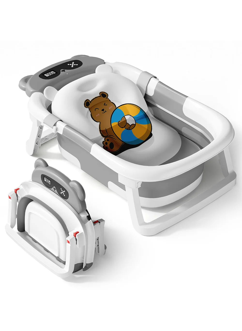 ONETO Portable Foldable Baby Bathtub with Soft Cushion and Anti-Slip Support Legs (Newborn to Toddler, 80 cm) or88q