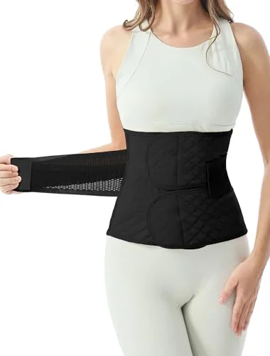 Premium Postpartum Abdominal Binder Support Wrap for Post-Surgery Recovery and Waist Shaping (Adjustable, Breathable Fabric, For Women) co5yw
