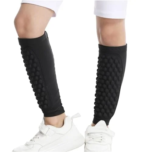 Topeter Kids Shin Guard Padded Sleeves Protective Gear for Soccer Boxing Kickboxing MTB (1 Pair, YL) q33y8