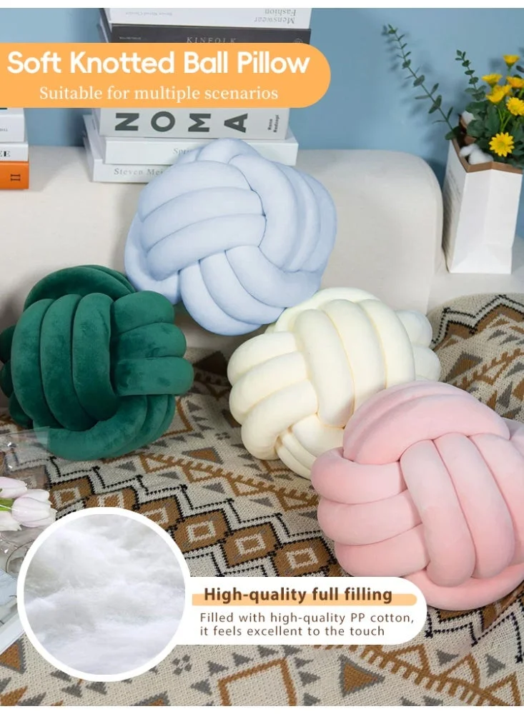 Namalu Nordic Pom-Pom Pillow Triple-Strand Knotted Cushion Handwoven Decorative Throw Pillow for Living Room and Kids Bedroom (40 cm x 40 cm) sttlv