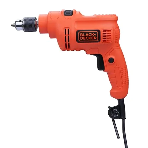 Premium Corded Hammer Drill Driver 550W 10mm Chuck High-Speed Power Tool for Masonry Steel and Wood (Orange and Black) 8g75w