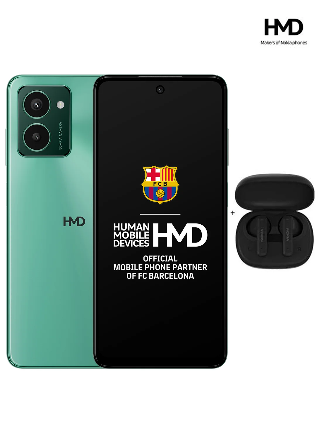 HMD Pulse Pro 4G Smartphone (Glacier Green, 256GB, 8GB RAM) with Wireless Earbuds Bundle - Middle East Version on5a3