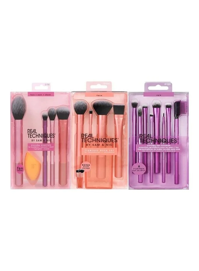 Premium Makeup Brush Set Everyday Essentials Flawless Base and Enhanced Eye Application (5-Piece Set) gbk8o
