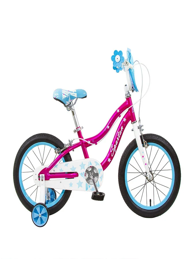 Spartan Sparkle Kids Bike with Training Wheels (Purple, 16 Inch) rivyg
