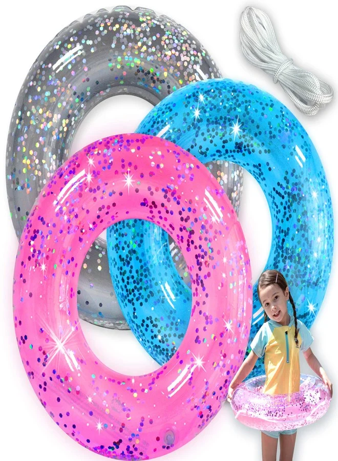 Animsco Inflatable Swim Rings for Kids Pool Floats Set (3 Pack, 60 cm) yd5o0