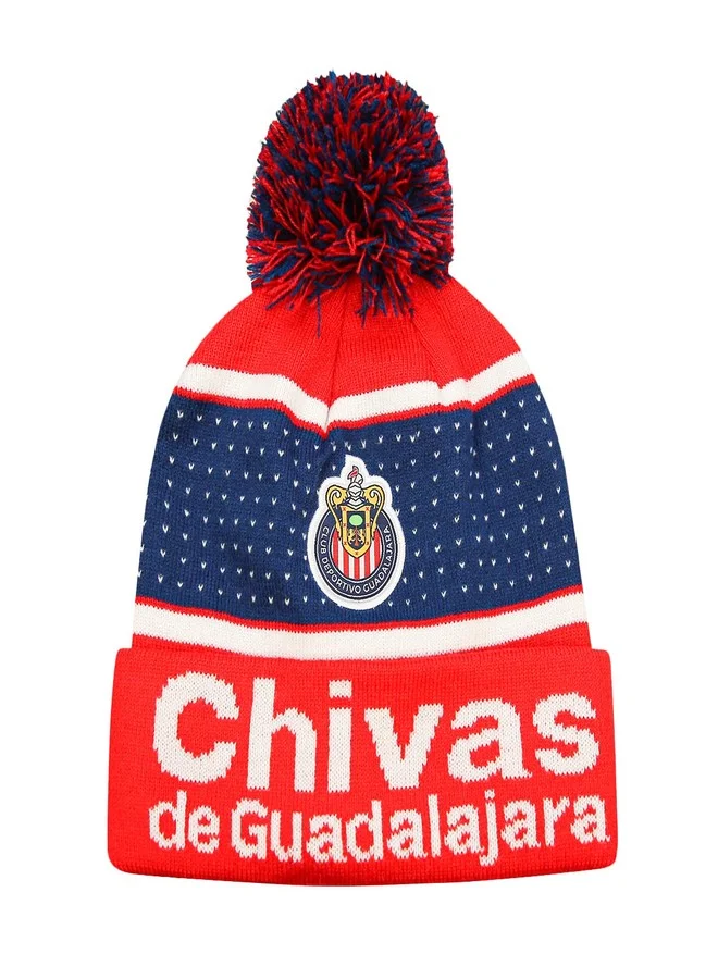 Chivas Soccer Beanie Hat Premium Knit Winter Cap for Kids (Red, One Size) mig4h