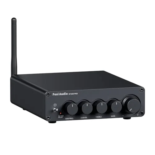 Premium 2.1 Channel Bluetooth Subwoofer Amplifier with TPA3255 Chipset Bass and Treble Control for Desktop and Bookshelf Speakers (165W x 2 + 350W) uld54