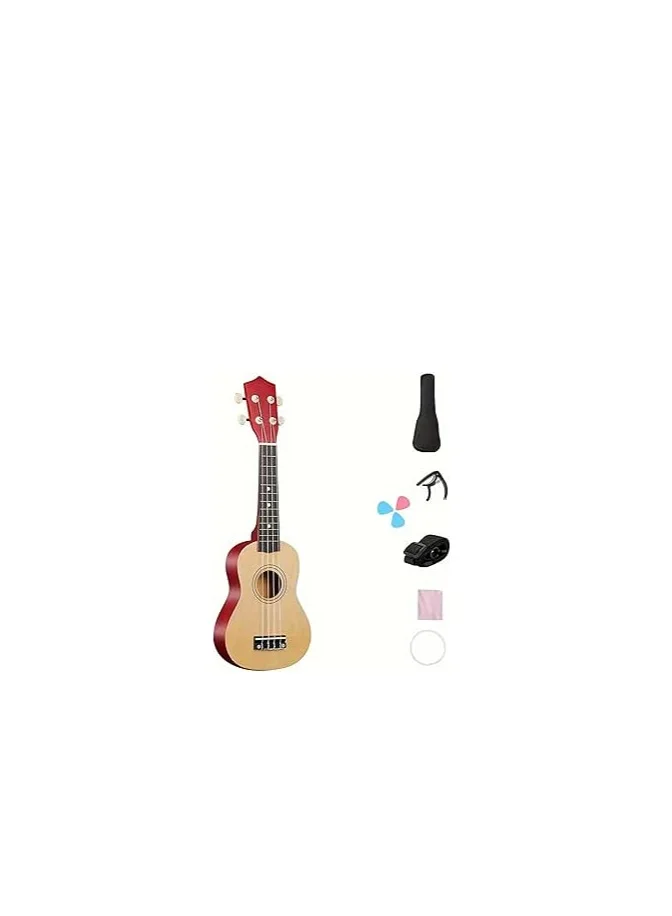 Megarya Designer Series 4-String Soprano Ukulele Starter Kit with Gig Bag, Capo, Strap, and Accessories (Natural, 21-inch) h0nth