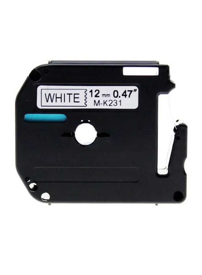 Premium Compatible Label Tape 12 mm Black on White for Thermal Label Printers (12 mm) 0u4tu