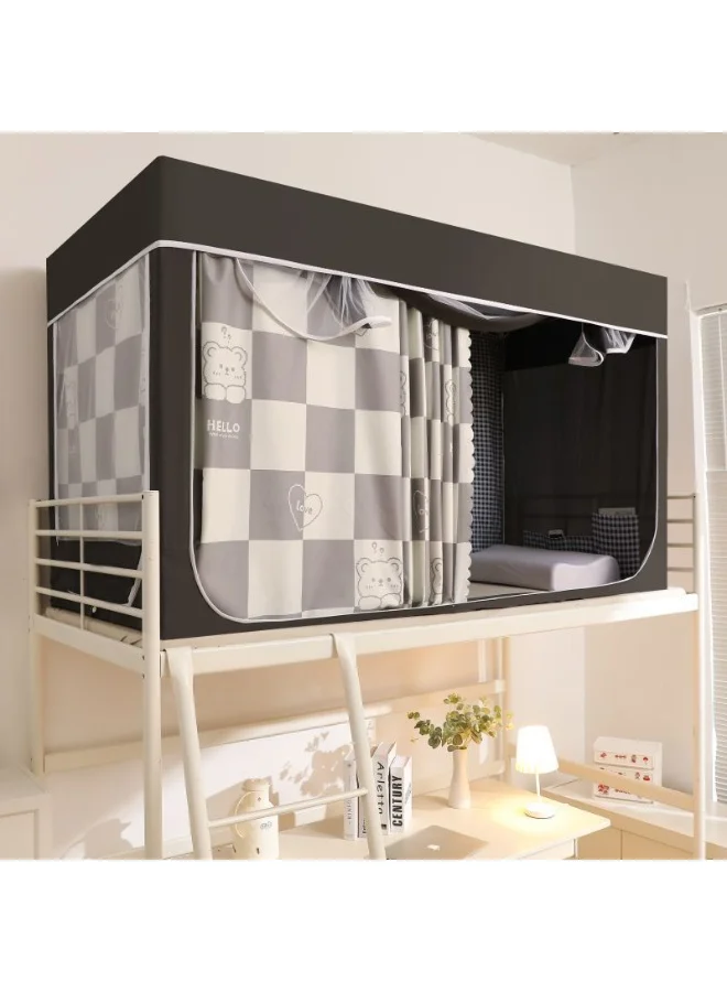 Bluejw Blackout Bunk Bed Privacy Curtains (6-Panel Set with Top Canopy) Lightproof Dormitory Room Decor 0u56v