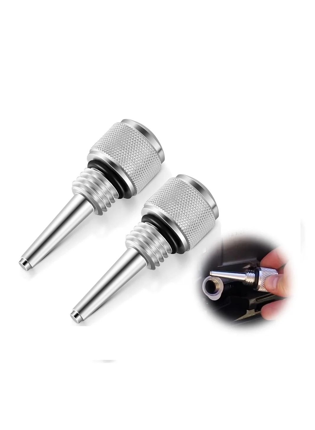SYOSI Magnetic Oil Dipstick for Inverter Generators (Aluminum, 2 Pack, Silver) 8u3ul