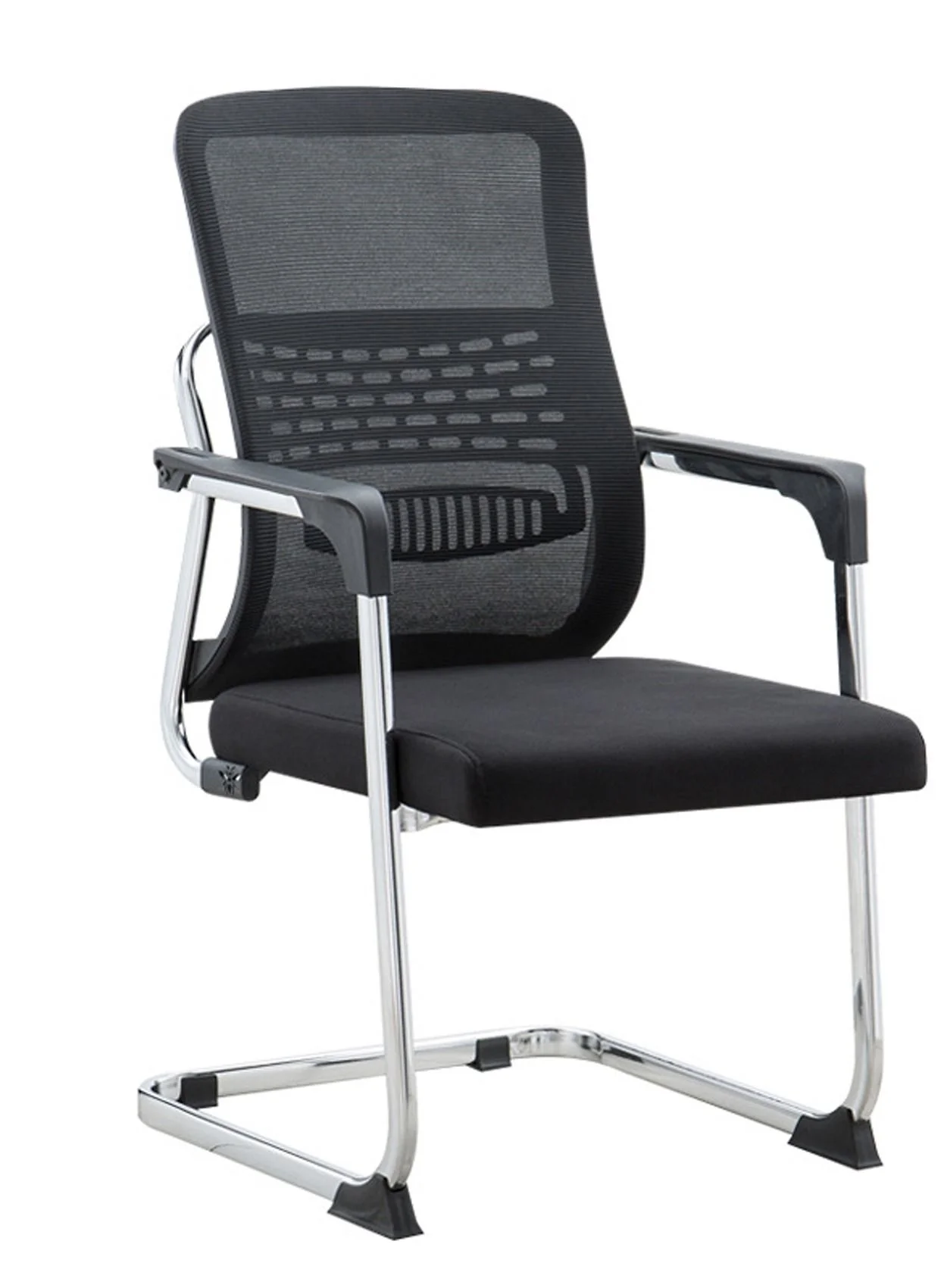 Premium Ergonomic Mesh Office Chair with Lumbar Support and Chrome Cantilever Base (Black) x8l6v