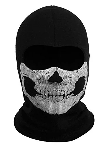 CAFELE Ghost Skull Balaclava Face Mask Breathable Neck Gaiter for Motorcycle Cycling Outdoor Sports (Black, One Size) c1gw2