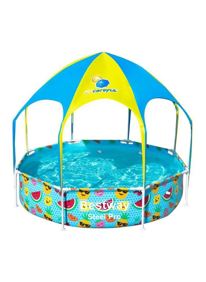 Premium Outdoor Frame Pool Durable UV-Resistant Backyard Swimming Pool (Blue, 244x244x51cm) b06ui