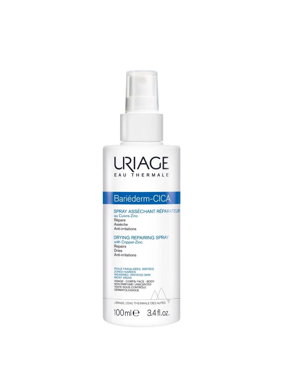 Uriage Bariederm Cica Protective Barrier Spray for Skin Irritations and Abrasions (100 mL) 0vjzj