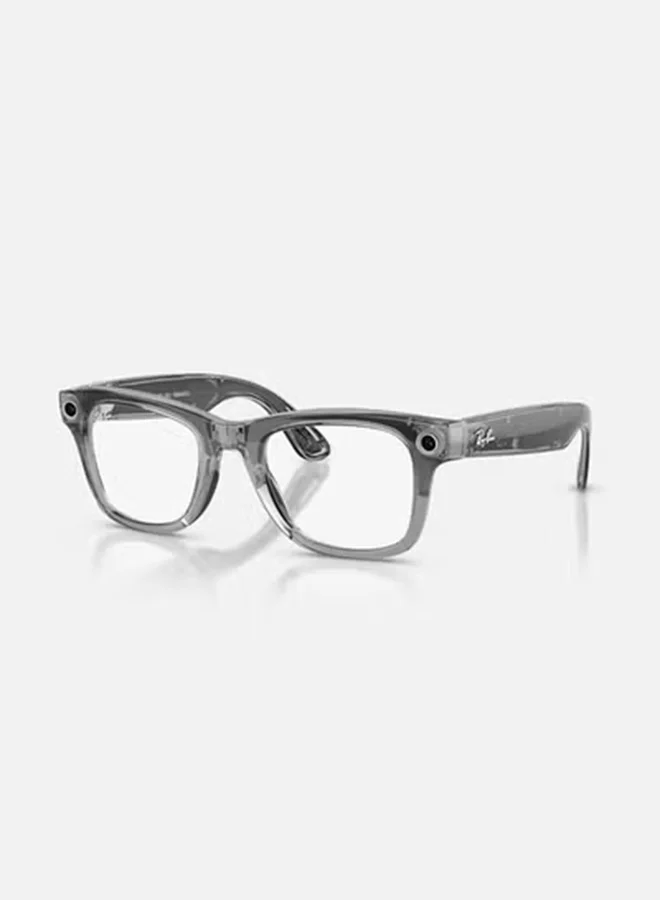 Smart Wayfarer Style Optical Frames Premium Transparent Grey Finish (Shiny Transparent Grey, One Size) 7p7gn