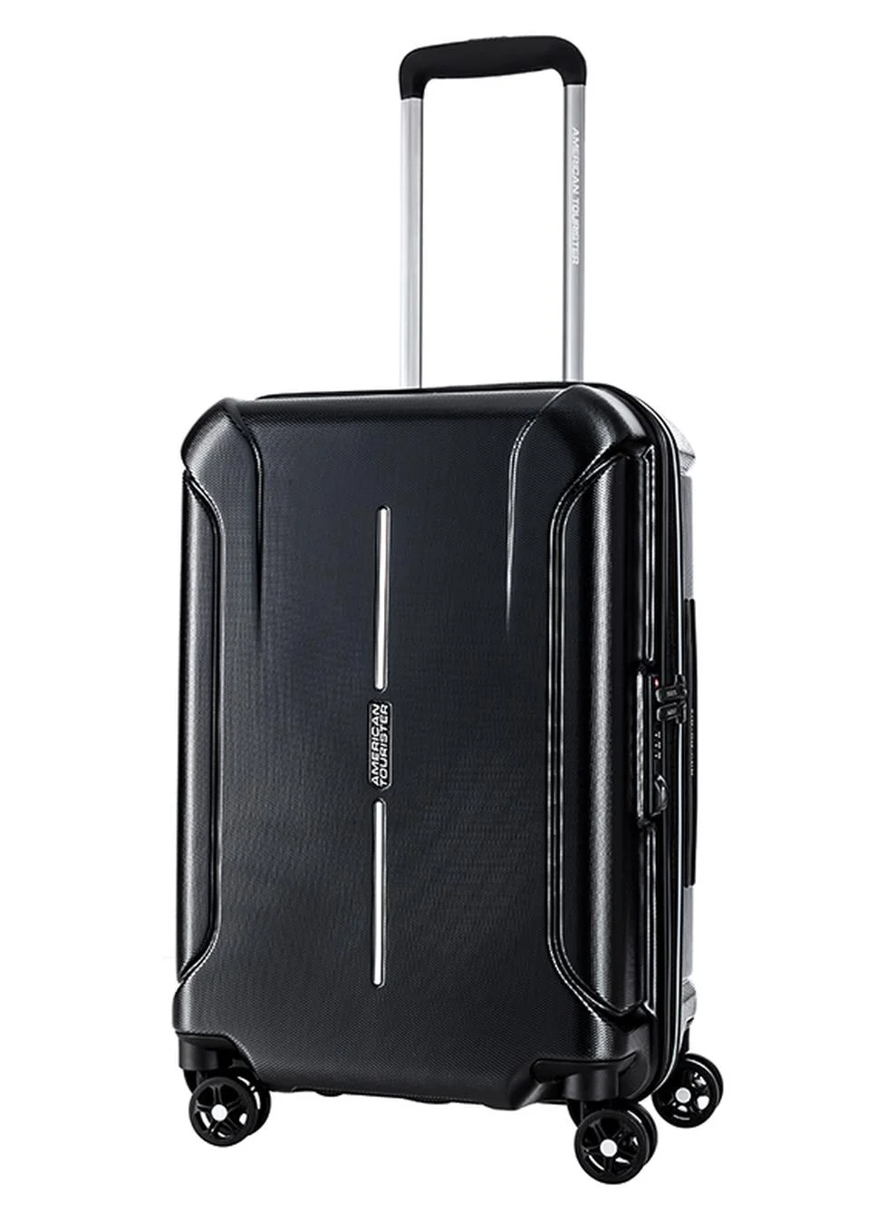 Premium Hard Shell Cabin Suitcase with 4 Spinner Wheels and Expandable Design (Black, 55 cm) igau4
