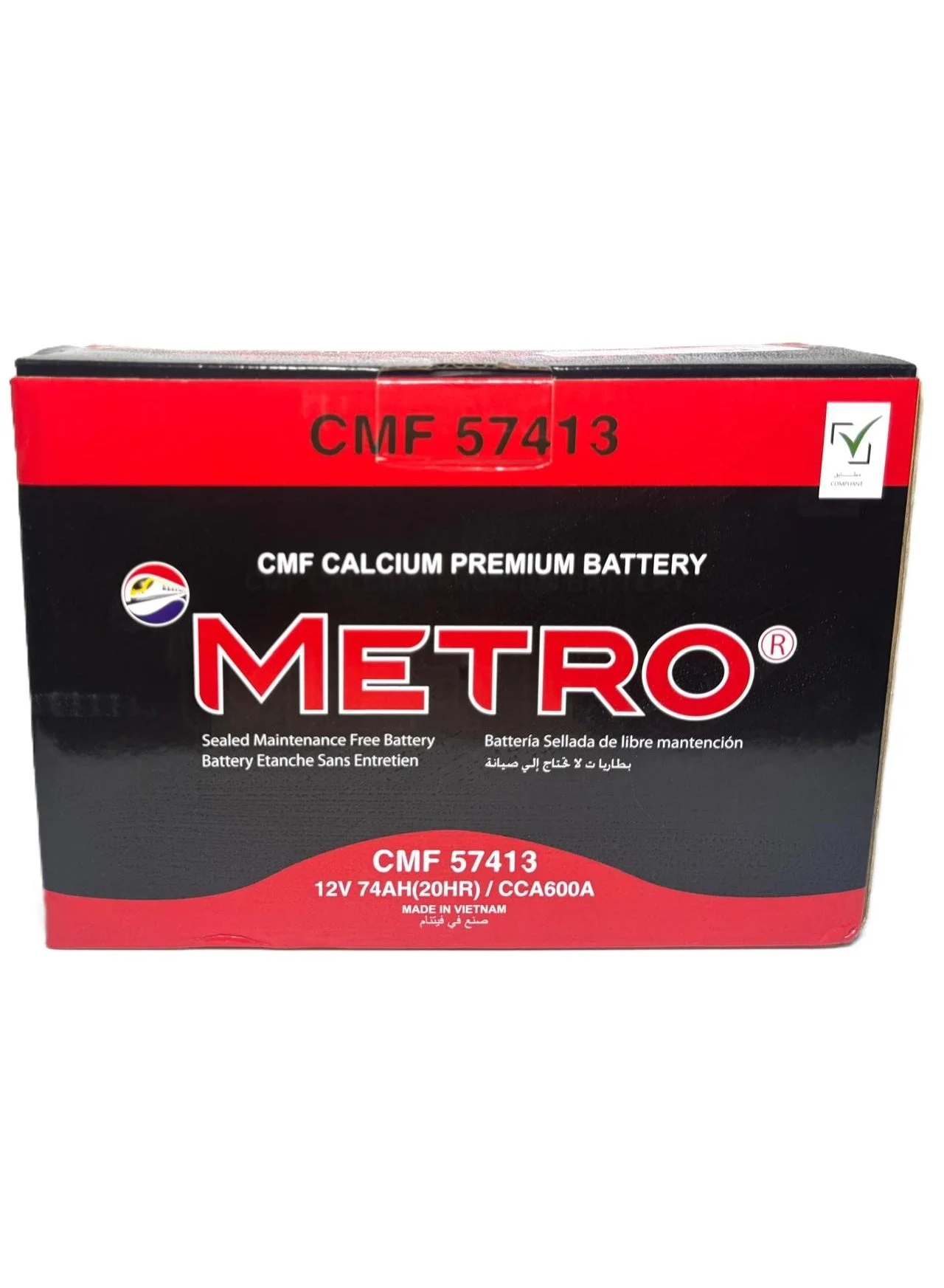 Metro Automotive Battery 12V 74AH DIN74R (High-Performance Lead-Acid Power Source for Grandeur and Azera) n1xl4