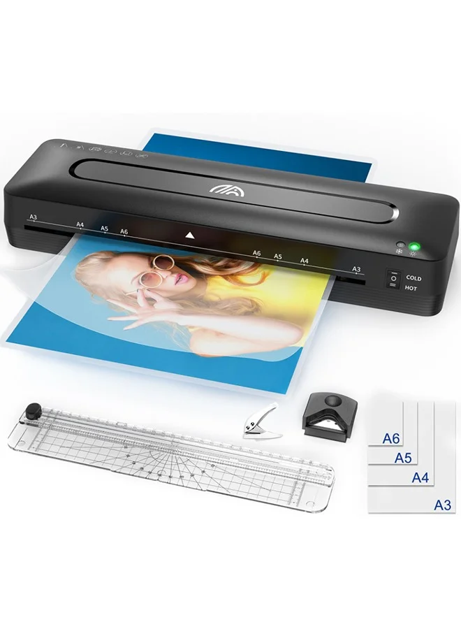 FN A3 Laminator Machine 5-in-1 Thermal and Cold Laminating System with Paper Trimmer and Corner Rounder (33 cm) 4nkqa