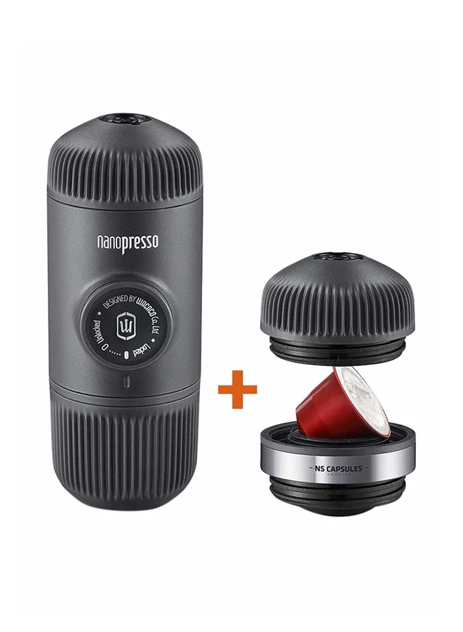 WACACO Portable Espresso Maker with Capsule Adapter (18 Bar Pressure, Compact Travel Coffee Machine, Black) xrqh7