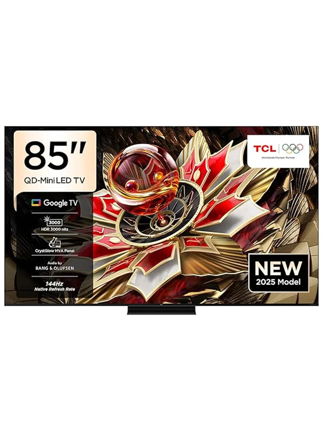 Premium 85-Inch 4K QD-Mini LED Smart TV, 144Hz Native Refresh Rate, HDR 3000 Nits, Ultra Slim Gaming Display (Black, 215 cm) lny43