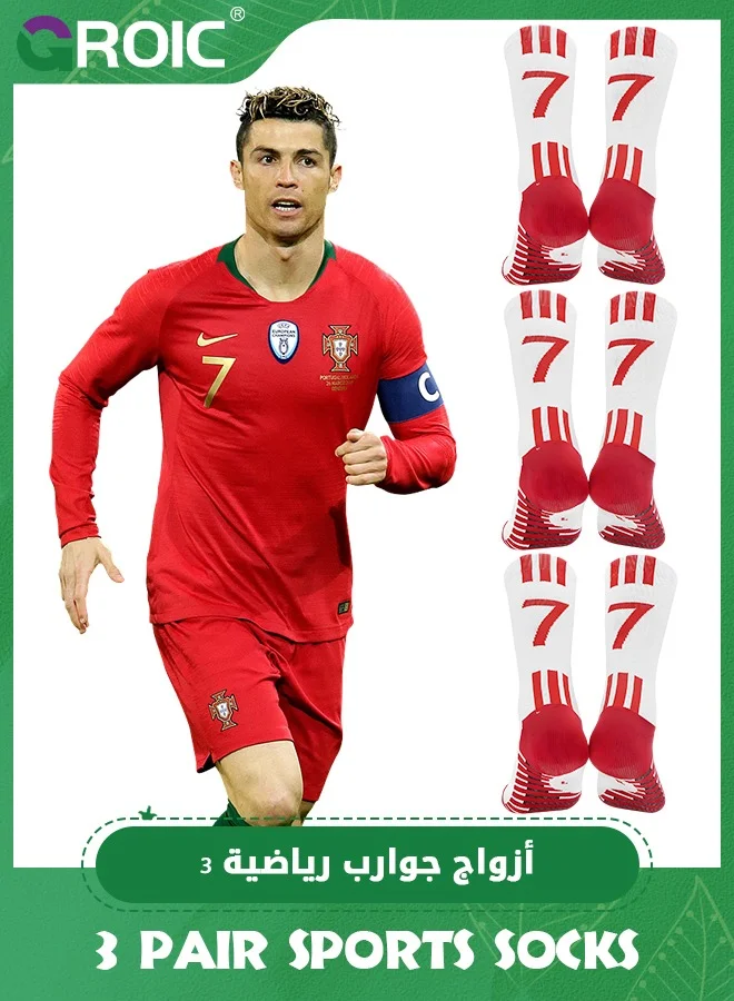 GROIC Elite Football Socks with 3D Ankle Protection, Compression Athletic Sports Socks for Basketball and Running (3 Pairs, Unisex) w8sqo