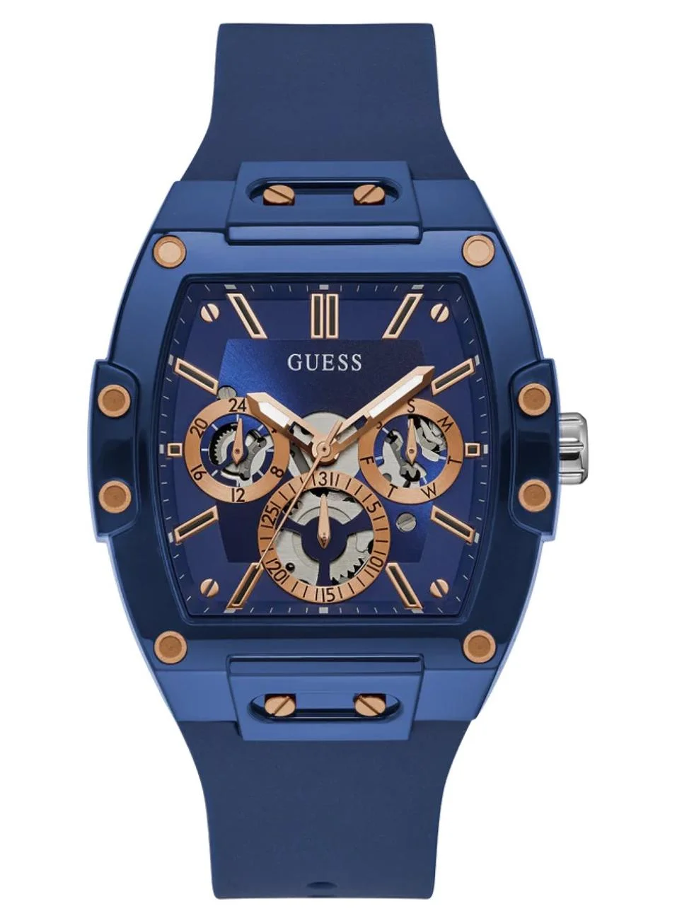 Phoenix Chronograph Quartz Watch with Silicone Strap for Men (Blue, 41.5mm) 1ls9m