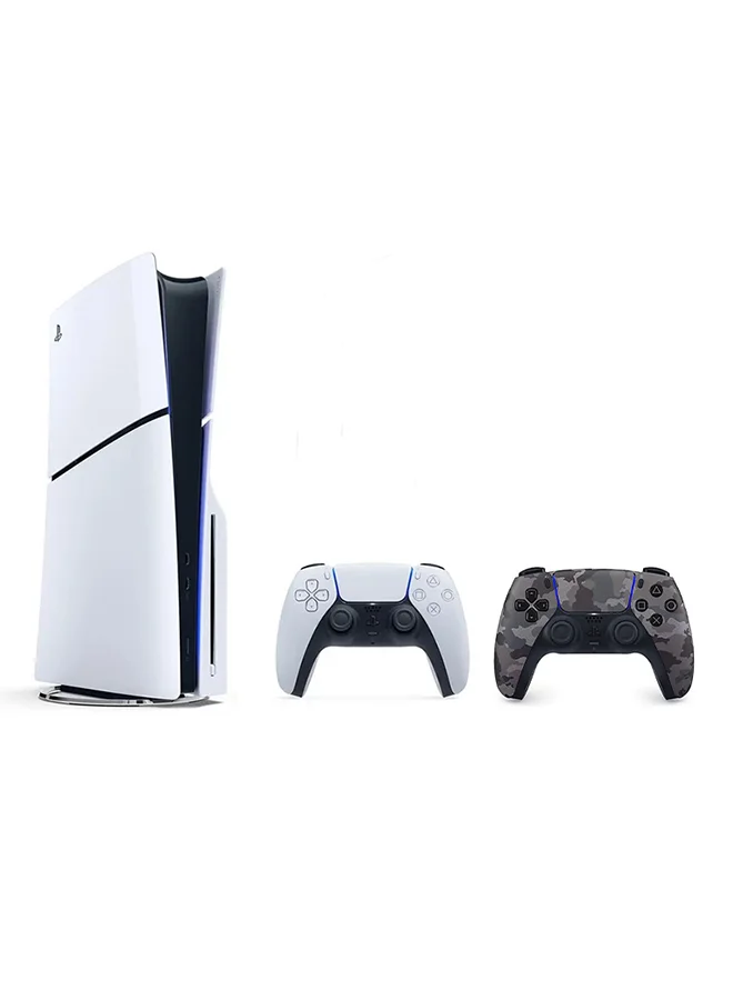 Premium Slim Gaming Console Disc Edition With Extra Grey Camouflage Controller (Grey, 1 Unit) nt9b3