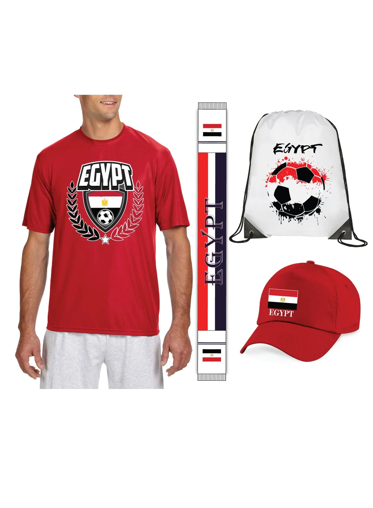 Premium Egypt Soccer Team Dry Fit Jersey - Breathable Athletic Sports T-Shirt for Men and Women (Multi-Pack) s7ygr