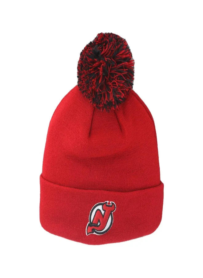 ZHATS NHL New Jersey Devils Pom Beanie Hat Premium Knit Winter Cap (One Size) jpnpe