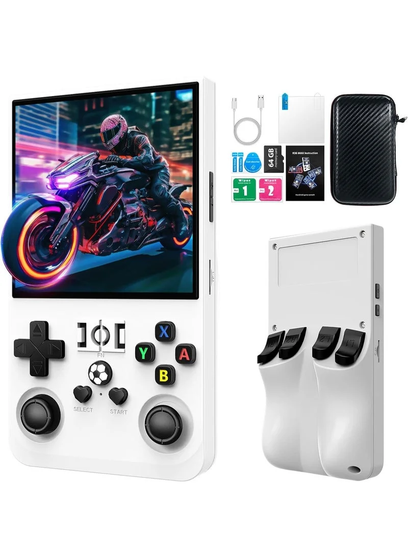 Gulf Trend Retro Handheld Game Console 4.0 Inch IPS Screen Portable Mini Arcade (White, 64GB) domqo