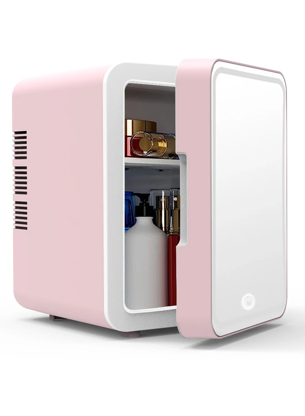 RATSAW Mini Cosmetic Makeup Refrigerator with LED Light Mirror (Pink, 4L) 4zm0i