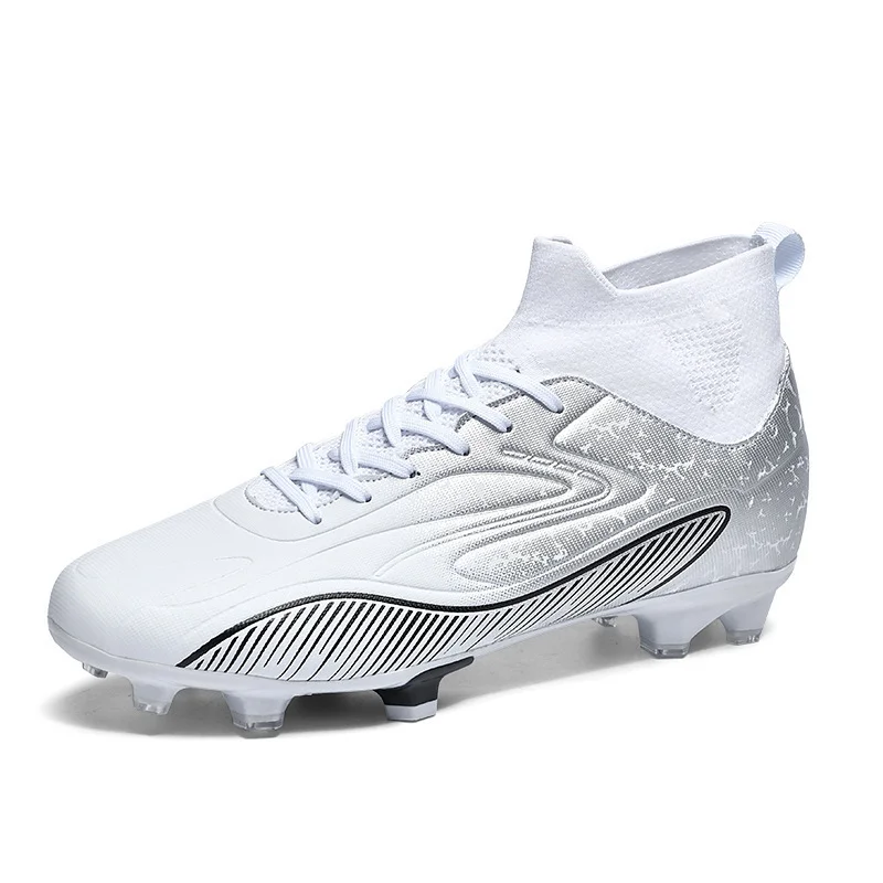 Professional High-Top Football Boots Non-Slip Breathable Outdoor Training Soccer Cleats for Men and Women (Black, 42 EU) 0yxzp