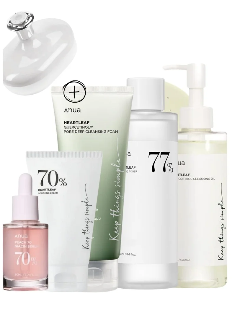 Anua Heartleaf Skincare Routine Set with Pore Control Cleansing Oil and Soothing Toner (730 mL) 2900f