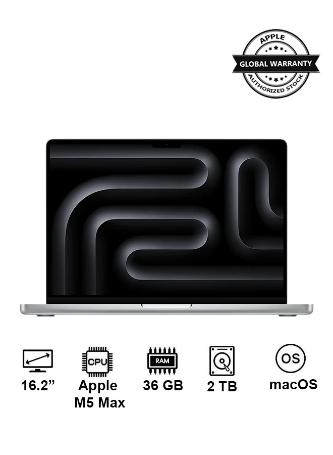 Premium Smart Laptop Pro 16.2-Inch Display (36GB RAM, 2TB SSD, Silver) High-Performance Professional Notebook with Arabic and English Keyboard ssyux
