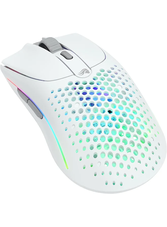 Glorious Model O 2 Wireless RGB Gaming Mouse Ultralight High-Precision Sensor Hybrid Connectivity (White, 68g) 3gbs1