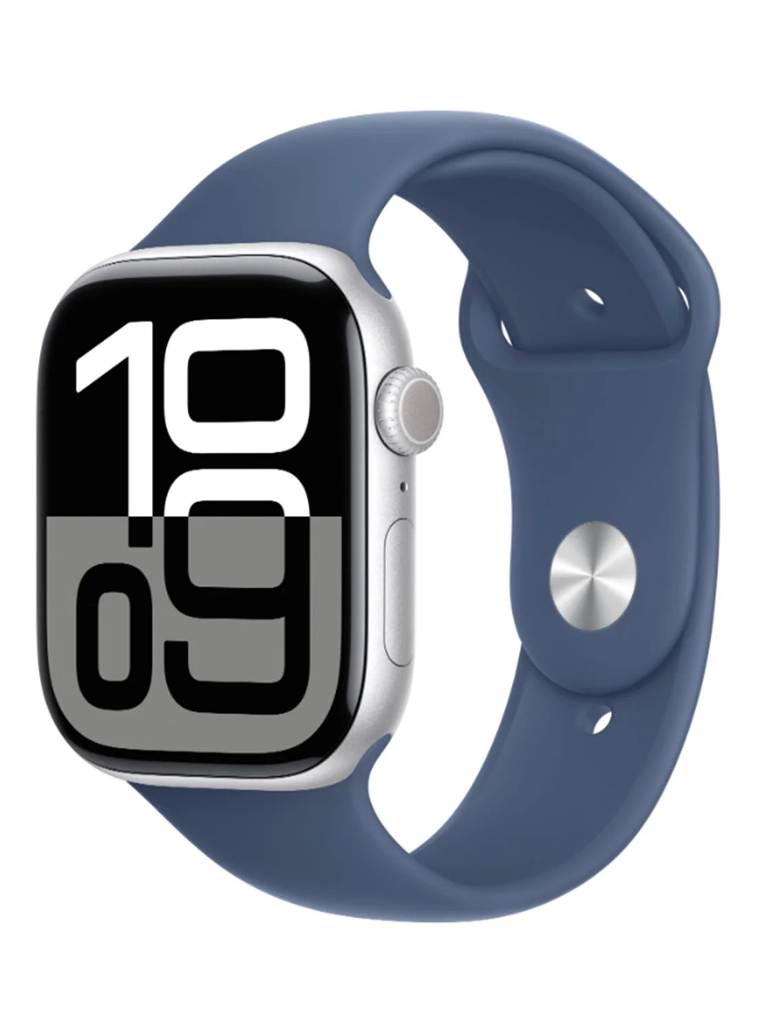 Premium Smart GPS Watch 46mm Aluminium Case with Denim Sport Band (Silver, 46 mm) 2ilmx
