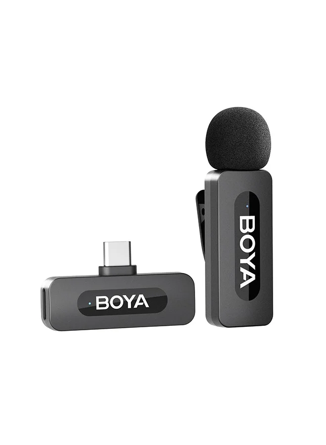 Wireless Lavalier Lapel Microphone with USB-C Connector, Omnidirectional Condenser Mic for Smartphones and Laptops, Professional Audio for Vlogging and Streaming (1 Piece) hspd0